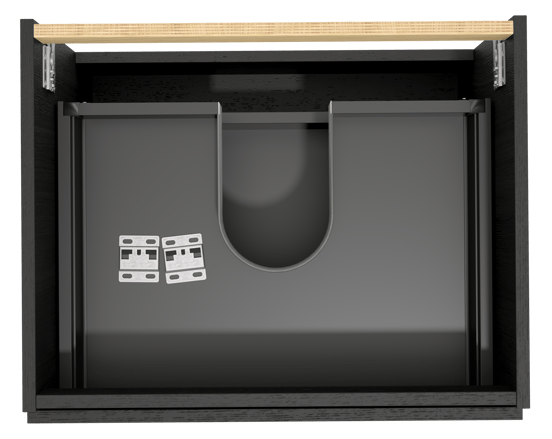 Balmani Lucida zwevende wastafelonderkast 67,5 x 55 cm zwarte eik 2 lades