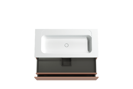 Balmani Sfera meuble salle de bains suspendu 120 x 55 cm cotto avec Tablo Strada plan simple en marbre composite blanc brillant