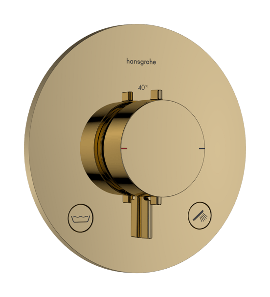 Hansgrohe Ecostat Comfort S inbouw thermostaat 2 uitgangen Polished Gold Optic EN1717