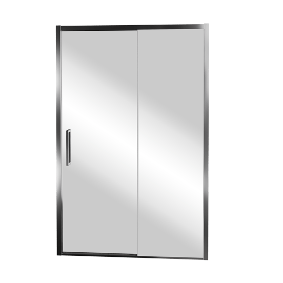 Balmani Senses Design Dusche Schiebetür, Rechts, 120 cm x 210 cm, Reflex-Spiegelglas, Profil Chrom