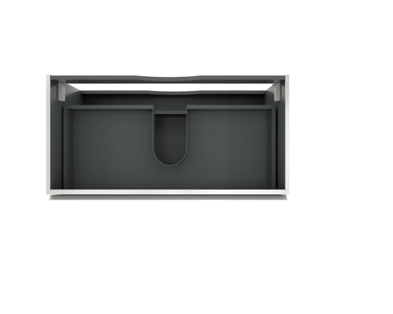 Linie Lado hängender Waschbeckenunterschrank: 90 x 46 cm, Weiß Glänzend, 2 Schubladen