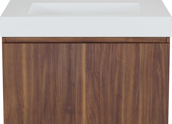 Balmani Sfera meuble salle de bains suspendu 90 x 55 cm noyer américain avec Modus plan simple en solid surface blanc mat