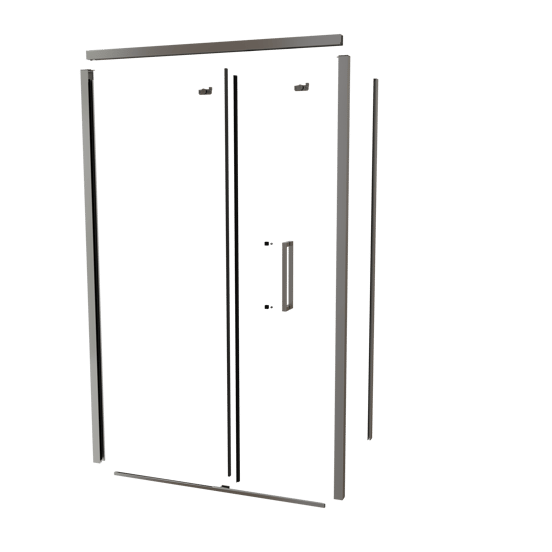 Balmani Senses Design 120 cm gauche ensemble de profils pour coin-douche avec porte coulissante chrome