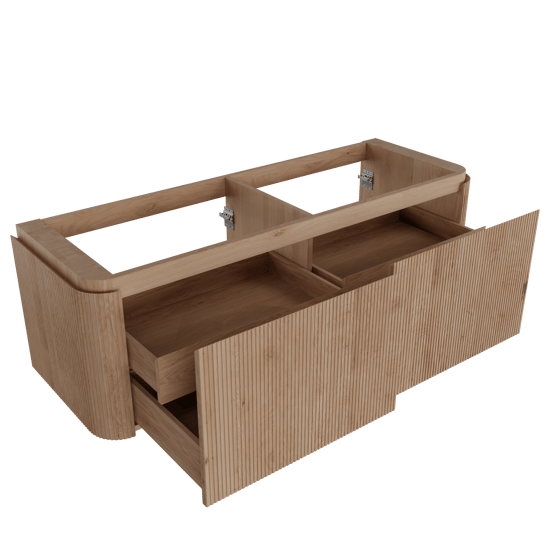 Balmani Moon zwevende wastafelonderkast 160 x 55 cm natuur eiken 2 lades vert. sym. Groef