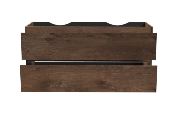 Linie Lado zwevende wastafelonderkast 120 x 46 cm bruine eik 2 lades