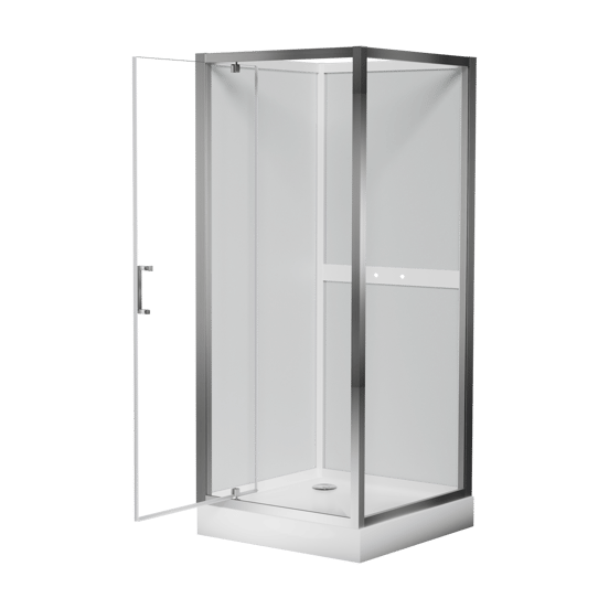 Luca Varess Talan cabine de douche avec portes pivotantes 90 x 90 cm verre transparent profil chrome mat