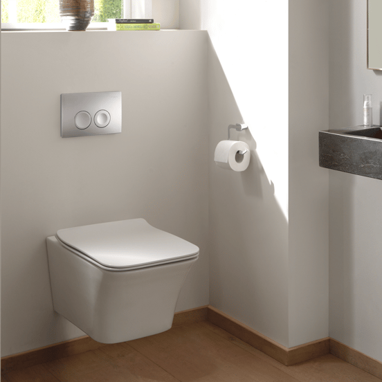 Delta25 bedieningspaneel Mat Chroom voor Geberit Duofix UP100 inbouwreservoir