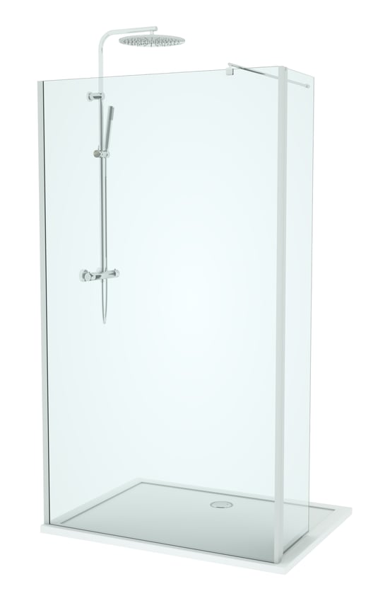 Linie Twist Walk-In-Dusche: 120 x 200 cm, Klarglas, Chromprofil
