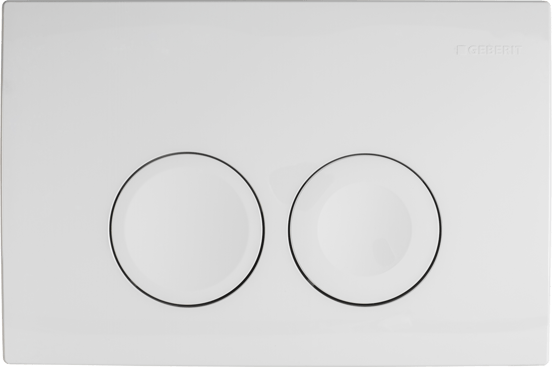 Delta25 Betätigungsplatte, Weiß Glänzend, für Geberit Duofix UP100 Einbauspülkasten