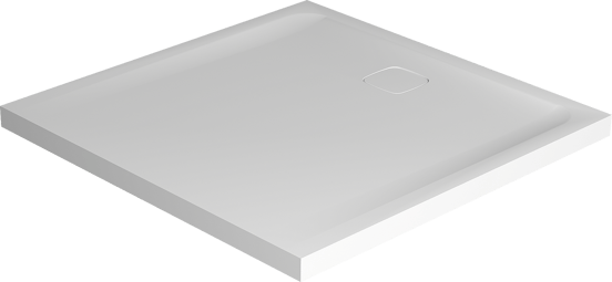 Balmani Bayou Duschwanne: 90 x 90 cm, Solid Surface, Weiß matt