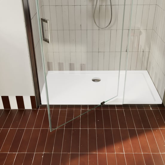 Luca Varess Vidor Telescope paroi de douche avec porte pivotante et paroi latérale fixe 120 x 80 cm verre transparent profil chrome brillant