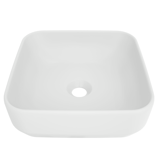 Luca Varess Messina Aufsatzwaschbecken: Weiß matte Keramik, quadratisch, 36 x 36 cm