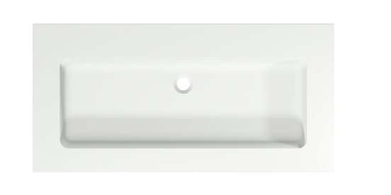 Storke Mata enkele wastafel voor 2 kraangaten matte solid surface 105 x 52 cm