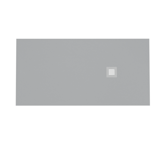 Balmani Vega douchebak 160 x 80 cm composietmarmer lichtgrijs leisteenstructuur