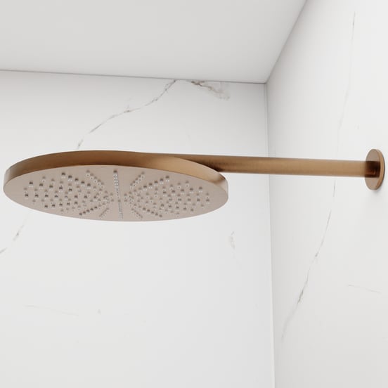 Blaufoss Nola 300 Hoofddouche rond 30 cm met wand douchearm Brushed Rosegold