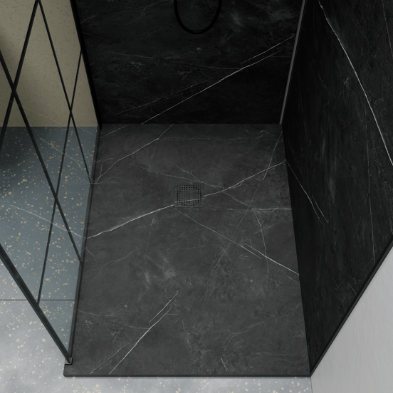 Luca Varess Suite Duschwanne 120 x 90 cm Marmorkomposit Marble Dark 