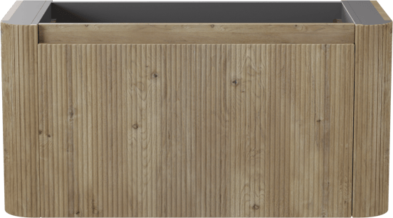 Storke Soft  hängendes möbelstück Waschtischunterschränke 100 x 46 cm Eiche rau 2 Schubladen Vert. Sym. Rippe