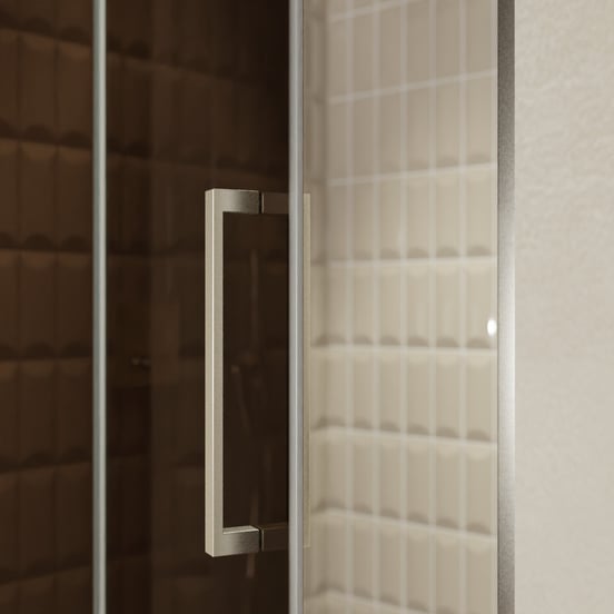 Balmani Senses Design douche draaideur links 120 cm x 210 cm Brons glas, Brushed CoolMetal profielen