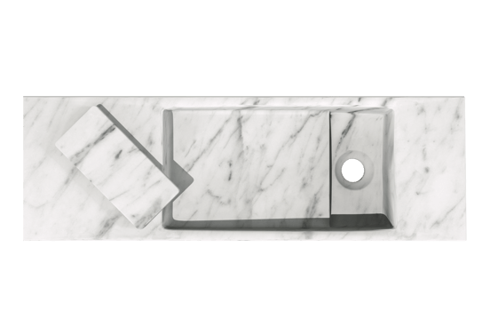Balmani Mood Handwaschbecken: Carrara-Marmor, 65 x 20 cm