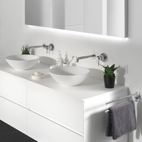 Blaufoss Round inbouw wastafelkraan glanzend chroom incl. inbouwelement