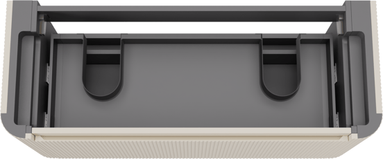 Storke Soft meuble sous-vasque suspendu 120 x 46 cm Sand mat 2 tiroirs Nervure sym. vert.