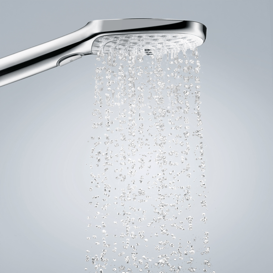 Hansgrohe Raindance Select E 120 Ecosmart handdouche 3 straalsoorten Glanzend Chroom en Wit
