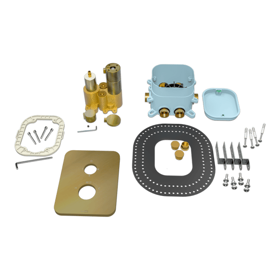 Blaufoss Smartbox Softline set de douche pluie encastré robinet thermostatique Brushed Gold