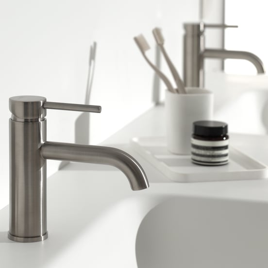 Blaufoss Round EcoStart robinet de lavabo standard CoolMetal brossé