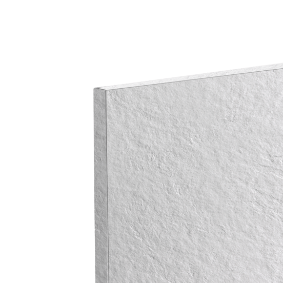 Balmani Zeno douchewandpaneel 140 x 260 cm composietmarmer lichtgrijs leisteenstructuur