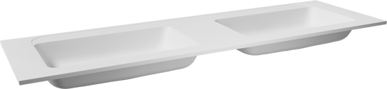 Balmani Tablo Strada dubbele wastafel matte composietmarmer (wit) 180 x 55 cm