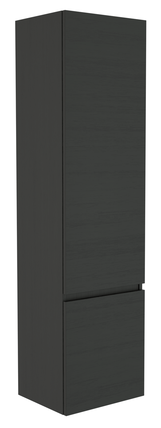 Balmani Lucida Badhochschrank: Hängend, rechts, Eiche Schwarz, 45 x 35 x 169 cm