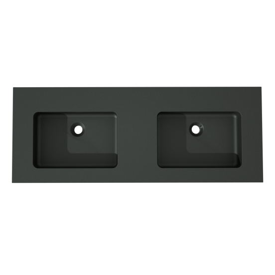 Storke Scuro double vasque quartz mat 120 x 46 cm