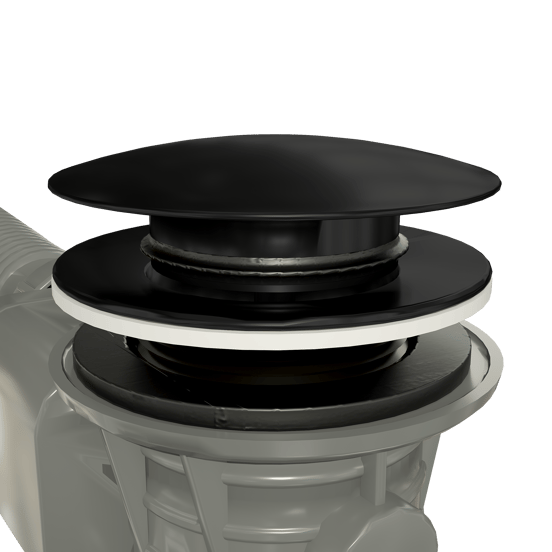 Santeg Unibath Flat Badewannen-Ablauf mit Überlauf, schwarz matt, 70 cm