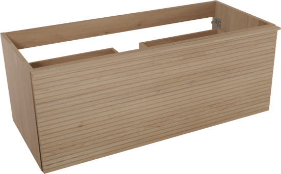 Balmani Forma meuble sous-lavabo suspendu nervure horizontale 120 x 55 cm chêne naturel 2 tiroirs