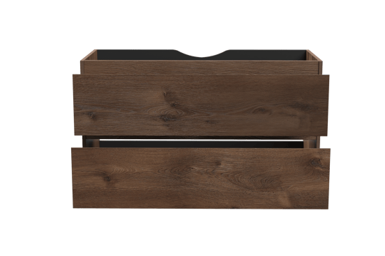 Linie Lado meuble sous-vasque suspendu 100 x 46 cm chêne brun 2 tiroirs