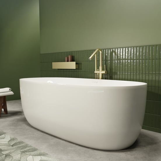 Luca Varess Bolla air baignoire balnéo ovale 180 x 80 cm acrylique Blanc Brillant