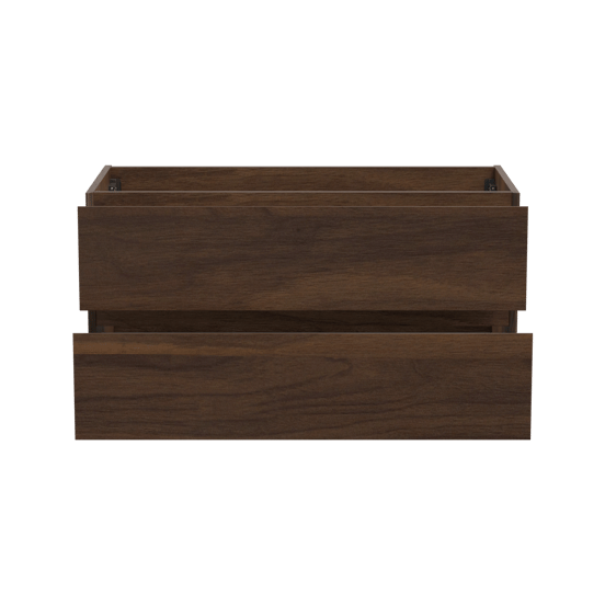 Storke Edge meuble sous-vasque suspendu 105 x 52 cm noyer 2 tiroirs