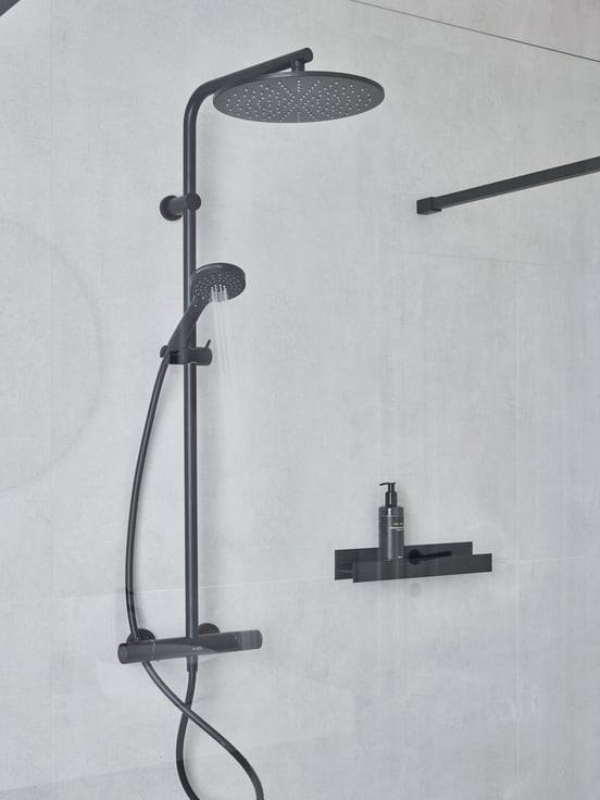 Blaufoss Round 300 colonne de douche de pluie mitigeur thermostatique noir mat