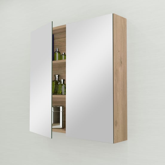 Storke Reflecta Spiegelschrank Bad: 100 x 75 cm, Eiche rustikal