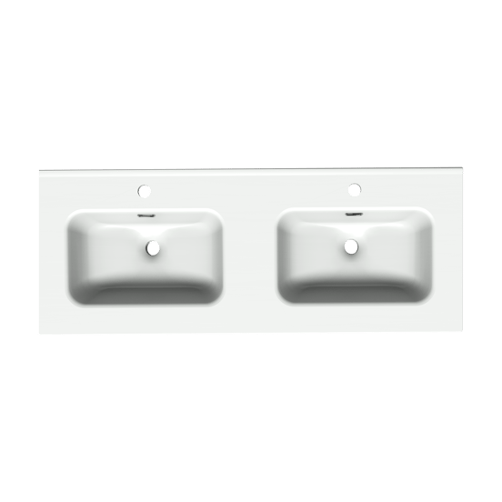 Linie Baro plan double porcelaine blanc mat 120 x 46 cm