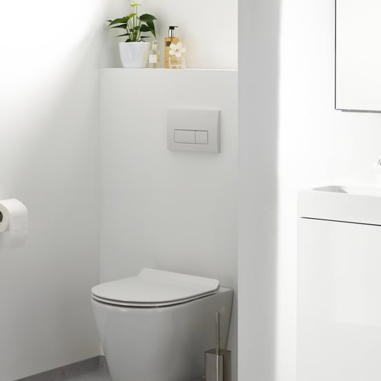 Delta50 bedieningspaneel Hoogglans Wit voor Geberit Duofix UP100 inbouwreservoir