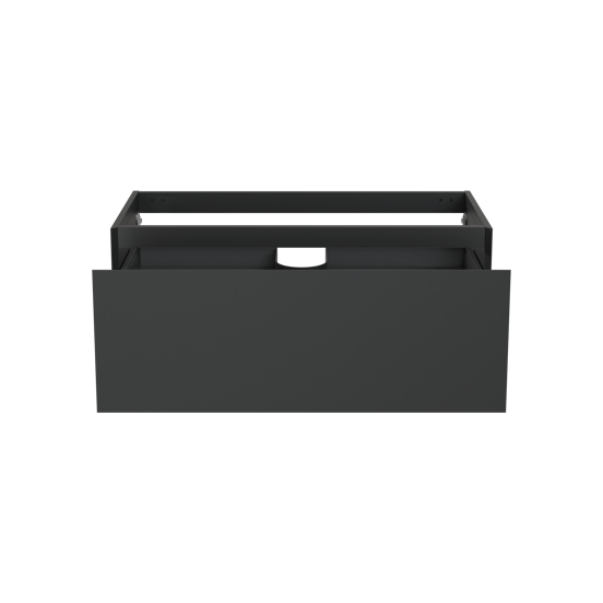 Balmani Idra hängender Waschbeckenunterschrank: 120 x 55 cm, Schwarz matt, 2 Schubladen