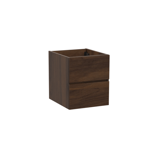 Storke Edge zwevende wastafelonderkast 45 x 52 cm notenhout 2 lades