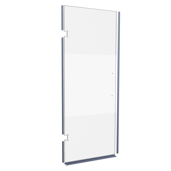 Balmani Modular Panneau en verre et joints pour porte de douche à gauche 841 mm Verre transparent avec bande matte
