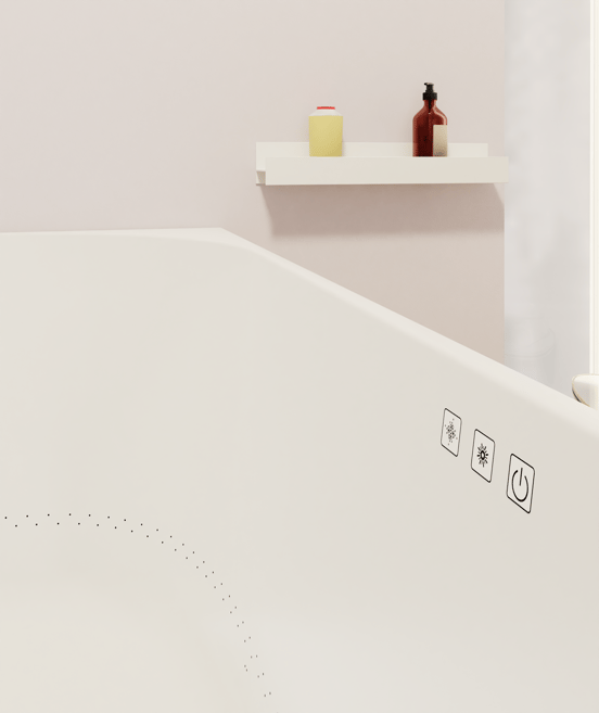 Luca Varess Laguna hoekbad rechts airmassage met LED 170 x 85 cm acryl mat wit