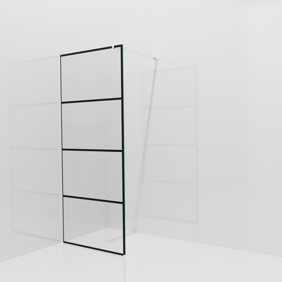 Balmani Modular Walk-In Dusche: 90 x 200 cm, Lined, Profil Chrom glänzend