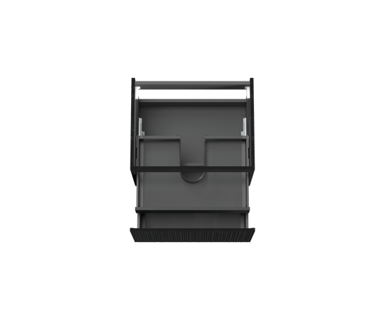 Storke Ribs zwevende wastafelonderkast 65 x 52 cm zwart eiken 2 lades