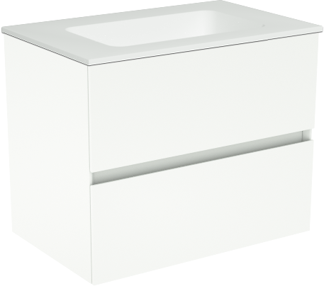 Storke Edge zwevend badmeubel 60 x 40 cm mat wit met Mata enkele wastafel in solid surface mat wit