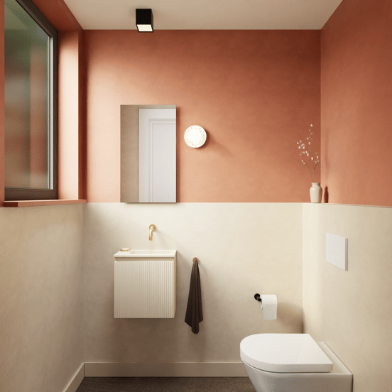 Storke Ribs meuble lave-mains suspendu 40 x 22 cm sand mat