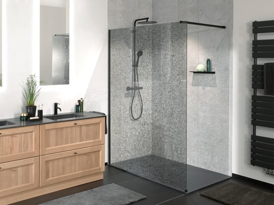 Blaufoss Round 300 colonne de douche de pluie mitigeur thermostatique noir mat